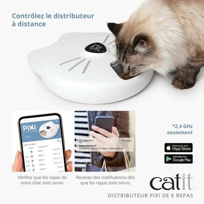 Cat It PiXi Smart Dispensador de comida para gatos conectado con pantalla táctil LCD