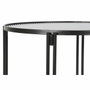 DKD Home Decor Mesa de Centro de Metal y Cristal Negro 63x63x46 cm