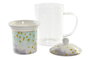 DKD Home Decor Tazas para Infusiones Bloom Surtido de 6 Unidades, 300 ml de Cristal y Porcelana