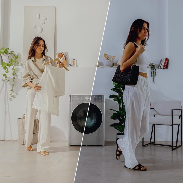 Cecotec Lavadora-Secadora 10680 Inverter Steel 10/6 kg 1400 rpm A Motor Inverter Vapor