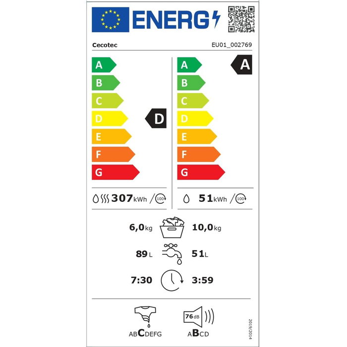 Cecotec Bolero Wash&Dry 10680 Inverter Steel