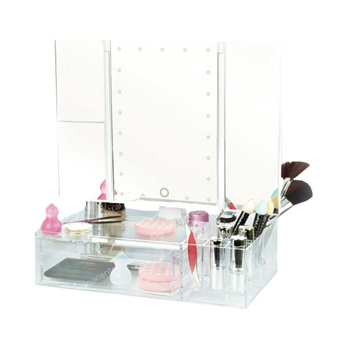 Perfect Beauty Espejo de Maquillaje con Luz LED Táctil y Organizador