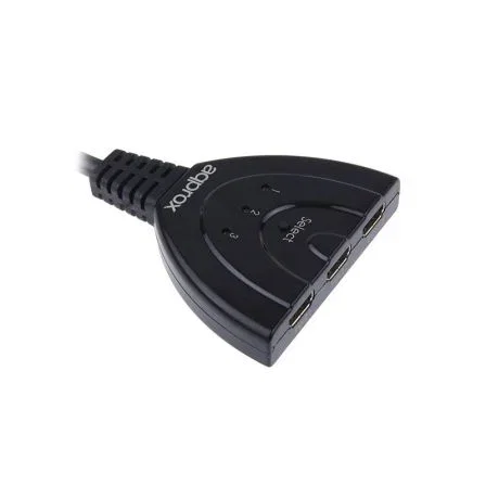 SWITCH MULTIPLEXOR HDMI APPROX APPC28 - 3 ENTRADAS - 1 SALIDA - BOTÓN MANUAL PARA CAMBIO DE FUENTE - SOPORTA RES. 1920X1200