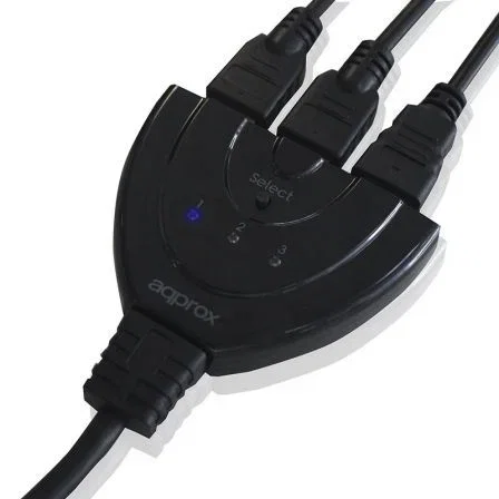 SWITCH MULTIPLEXOR HDMI APPROX APPC28 - 3 ENTRADAS - 1 SALIDA - BOTÓN MANUAL PARA CAMBIO DE FUENTE - SOPORTA RES. 1920X1200