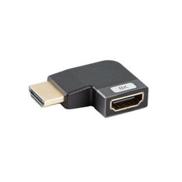 Lanberg Adaptador HDMI Macho - Hembra Angular 8K HDMI 2.1 Chapado en Oro para Transmisión de Señal y Alta Resolución HDR