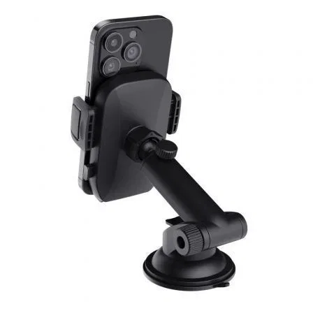 Trust Runo - Soporte de smartphone para coche, sujeción parabrisas, compatible 4 a 7 pulgadas, color negro