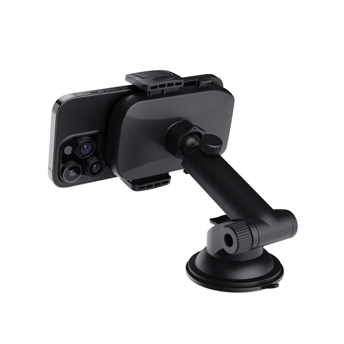 Trust Runo - Soporte de smartphone para coche, sujeción parabrisas, compatible 4 a 7 pulgadas, color negro