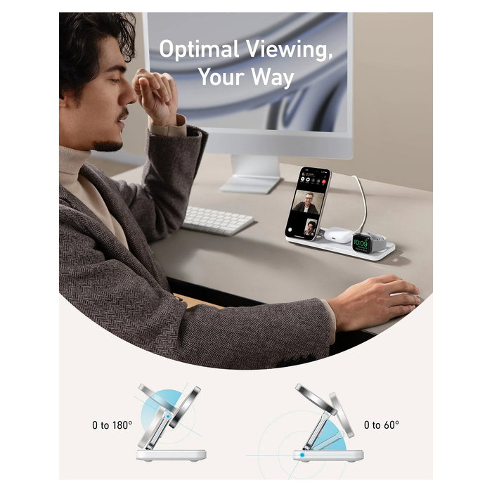 Anker 15W MagGo Magnetic Wireless Charger Pad with PowerIQ, White