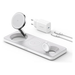 Anker MagGo Cargador Magnético Inalámbrico 15W PowerIQ Pad Blanco Compatible con MagSafe