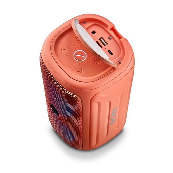 NGS Roller Beast Altavoz Bluetooth Portátil 32W con Radio FM y Ranura para Tarjeta SD