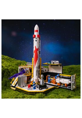 Pantasy Kit Construcción Landspace-Rocket 1284pzs, Modelo Zhuque-2 con 4 Minifiguras