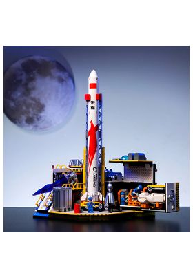Pantasy Kit Construcción Landspace-Rocket 1284pzs, Modelo Zhuque-2 con 4 Minifiguras