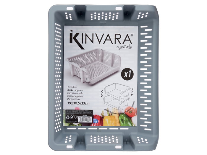 Kinvara Verdulero Apilable Gris 30 x 13.5 x 38.7 cm (Set de 24) Kinvara Verdulero Apilable Gris 30 x 13.5 x 38.7 cm (Set de 24)
