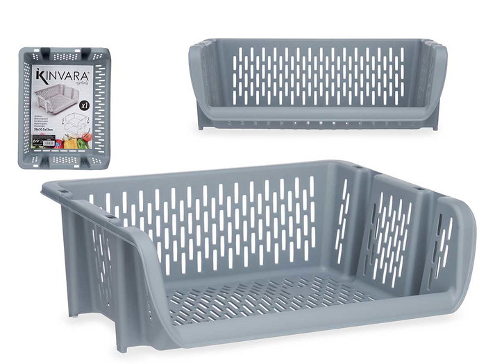 Kinvara Verdulero Apilable Gris 30 x 13.5 x 38.7 cm (Set de 24) Kinvara Verdulero Apilable Gris 30 x 13.5 x 38.7 cm (Set de 24)