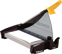 FELLOWES Guillotina de palanca Fusion A4, capacidad 10 hojas, negro/gris