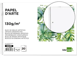 Liderpapel Bloc de dibujo artístico espiral 230x325mm 20 hojas 130g/m2 sin recuadro