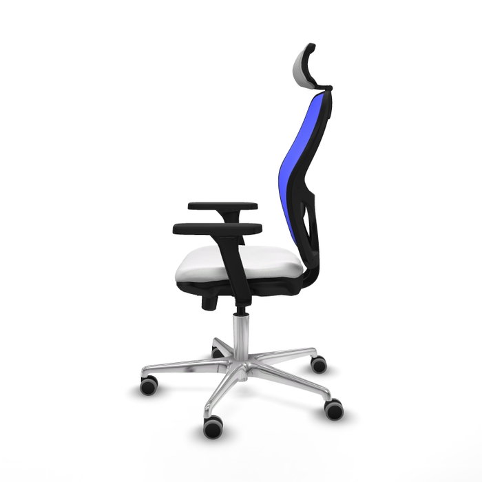 PIQUERAS Y CRESPO Silla de oficina Jorquera con mecanismo Sincro/Traslack, Blanco y Azul