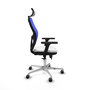 PIQUERAS Y CRESPO Silla de oficina Jorquera con mecanismo Sincro/Traslack, Blanco y Azul