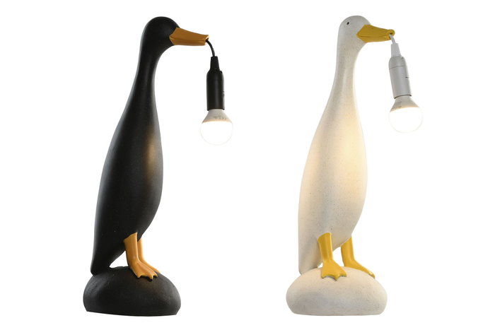 DKD Home Decor Lámpara de Sobremesa de Resina con Diseño de Pato, Surtido de 2 Unidades