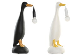 DKD Home Decor Lámpara de Sobremesa de Resina con Diseño de Pato, Surtido de 2 Unidades