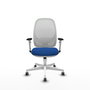 PIQUERAS Y CRESPO Silla de oficina Cilanco con mecanismo Sincro, Azul y Blanco