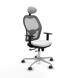 PIQUERAS Y CRESPO Silla de oficina Jorquera con mecanismo Sincro/Traslack, Blanco y Gris