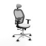 PIQUERAS Y CRESPO Silla de oficina Jorquera con mecanismo Sincro/Traslack, Blanco y Gris