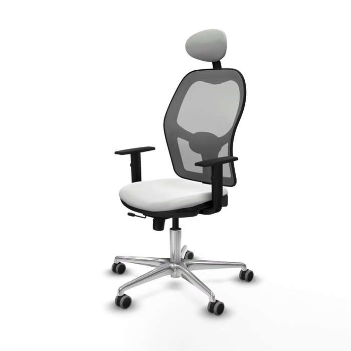 PIQUERAS Y CRESPO Silla de oficina Jorquera con mecanismo Sincro/Traslack, Blanco y Gris