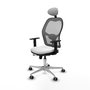 PIQUERAS Y CRESPO Silla de oficina Jorquera con mecanismo Sincro/Traslack, Blanco y Gris