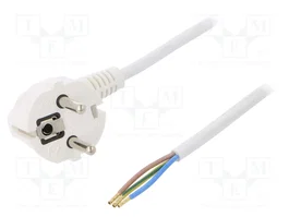 PLASTROL Cable de Alimentación H03VV-F OMY 3x1mm2 Blanco 1,5m