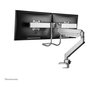 Newstar NEOMOUNTS NM-D775DXSILVER Brazo de monitor de escritorio, 2 pantallas 10-32 pulgadas (81,3 cm), soporte de gas, 8 kg, 100x100/75x75 mm, giro 360 grados, color plata