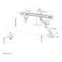 Newstar NEOMOUNTS NM-D775DXSILVER Brazo de monitor de escritorio, 2 pantallas 10-32 pulgadas (81,3 cm), soporte de gas, 8 kg, 100x100/75x75 mm, giro 360 grados, color plata
