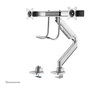 Newstar NEOMOUNTS NM-D775DXSILVER Brazo de monitor de escritorio, 2 pantallas 10-32 pulgadas (81,3 cm), soporte de gas, 8 kg, 100x100/75x75 mm, giro 360 grados, color plata