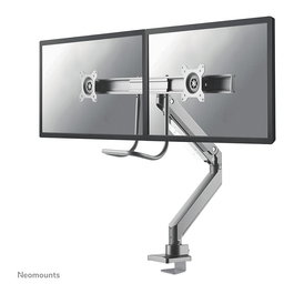 Newstar NEOMOUNTS NM-D775DXSILVER Brazo de monitor de escritorio, 2 pantallas 10-32 pulgadas (81,3 cm), soporte de gas, 8 kg, 100x100/75x75 mm, giro 360 grados, color plata
