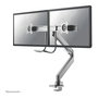 Newstar NEOMOUNTS NM-D775DXSILVER Brazo de monitor de escritorio, 2 pantallas 10-32 pulgadas (81,3 cm), soporte de gas, 8 kg, 100x100/75x75 mm, giro 360 grados, color plata