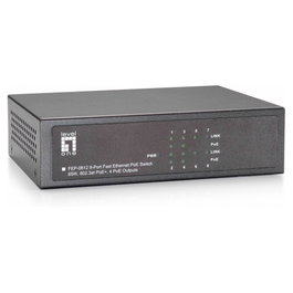 Level One FEP-0812 Switch Fast Ethernet 8 Puertos, 4 PoE Plus, 65W