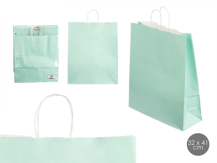 Pincello Bolsa Papel Verde Menta 32x41 cm (Set de 100) Pincello Bolsa Papel Verde Menta 32x41 cm (Set de 100)