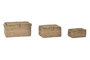 DKD Home Decor Cesta Balines Seagrass y Hierro Natural 35 x 26 x 52 cm Set de 3