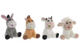 DKD Home Decor Surtido de 4 Peluches Multicolor en Poliéster