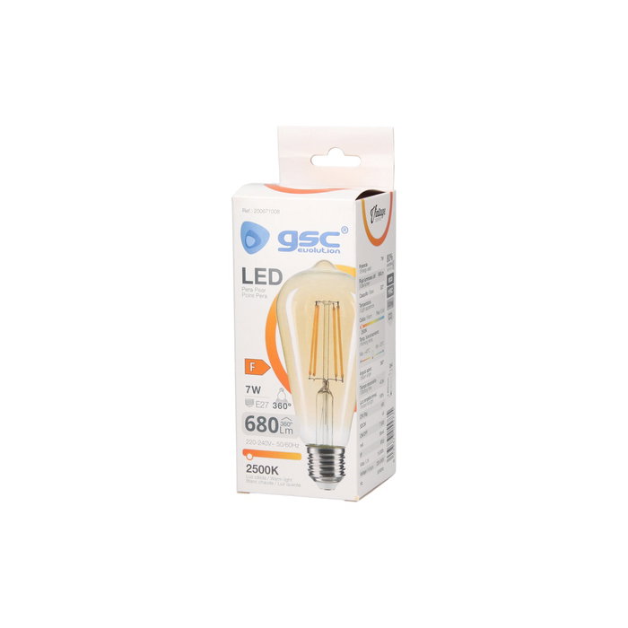 GSC Evolution Bombilla LED pera Vintage 7W E27 2500K GSC Evolution Bombilla LED pera Vintage 7W E27 2500K
