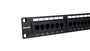 PHASAK PU 2421 - Panel de Parcheo/Patch Panel 19", 24 Puertos Cat.6A UTP RJ45 Dual, Diseño 1U para Rack, Color Negro