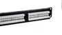 PHASAK PU 2421 - Panel de Parcheo/Patch Panel 19", 24 Puertos Cat.6A UTP RJ45 Dual, Diseño 1U para Rack, Color Negro