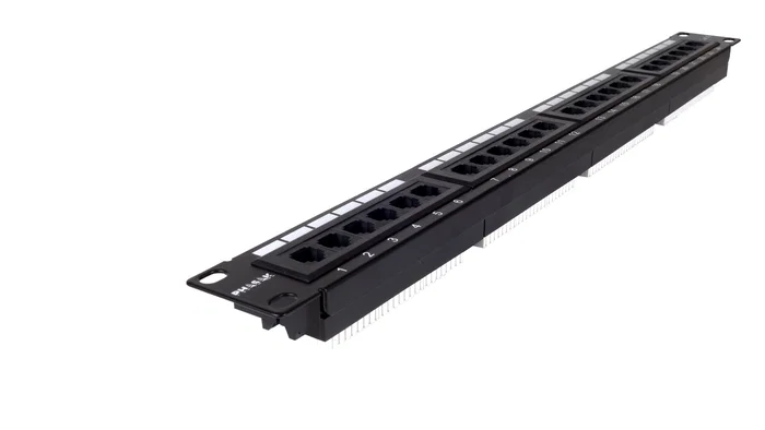 Phasak Panel de transferencia Cat. 6A UTP 24 puertos 1U Negro PU 2421 Phasak Panel de transferencia Cat. 6A UTP 24 puertos 1U Negro PU 2421