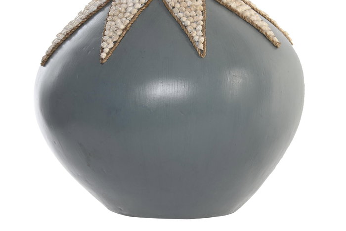 DKD Home Decor Jarrón Bambú y Conchas 30x30x40 (Set de 2 piezas)