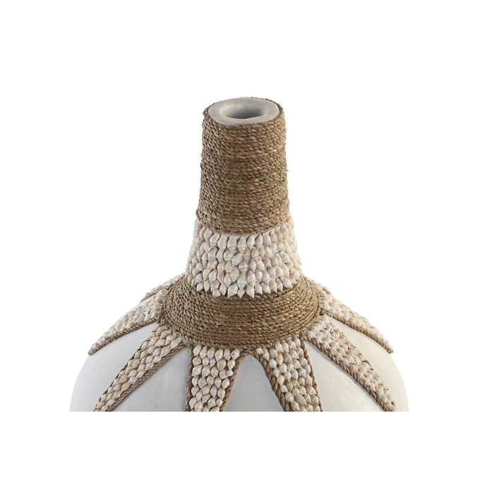 DKD Home Decor Jarrón Bambú y Conchas 30x30x40 (Set de 2 piezas)