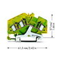 WAGO 281-637 Terminal de conductor de protección de 3 conductores, 4 mm²