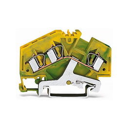 WAGO 281-637 Terminal de conductor de protección de 3 conductores, 4 mm²