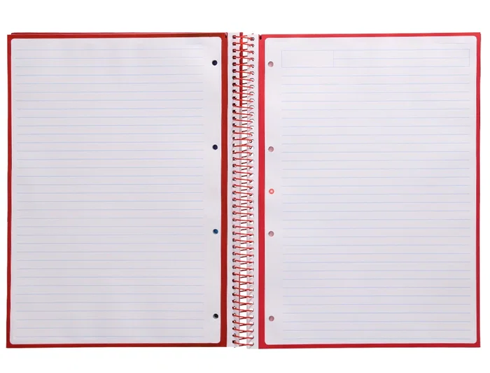 Antartik Cuaderno espiral micro A4, tapa forrada, 80 hojas, 90 gr, impresión horizontal, color frambuesa