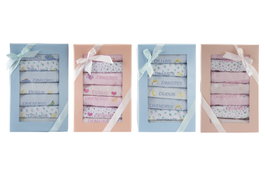 DKD Home Decor Set de 7 Baberos de Algodón Catalan Surtido de 4