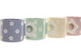 DKD Home Decor Juego de Tazas Margarita de Porcelana, 325ml, Surtido de Colores